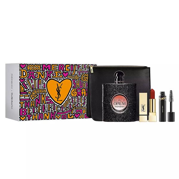 Black Opium 4 Piece 90ml Eau de Parfum by Yves Saint Laurent for Women (Gift Set-A)