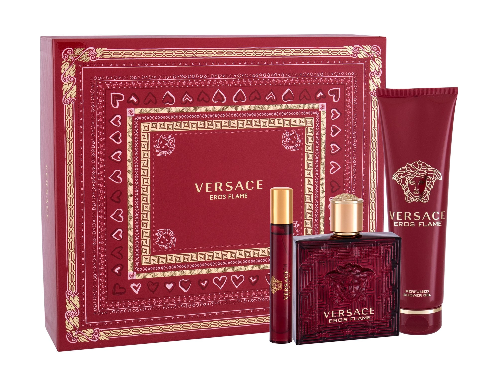 Eros Flame 3 Piece 100ml Eau de Parfum by Versace for Men (Gift Set)