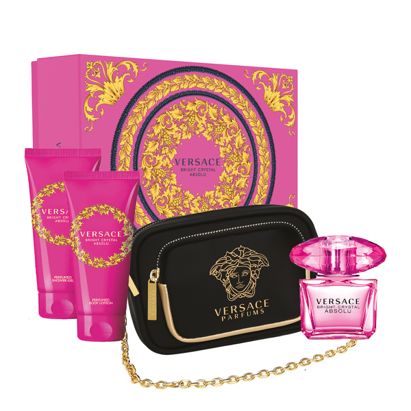 Bright Crystal Absolu 4 Piece 90ml Eau de Parfum by Versace for Women (Gift Set-A)
