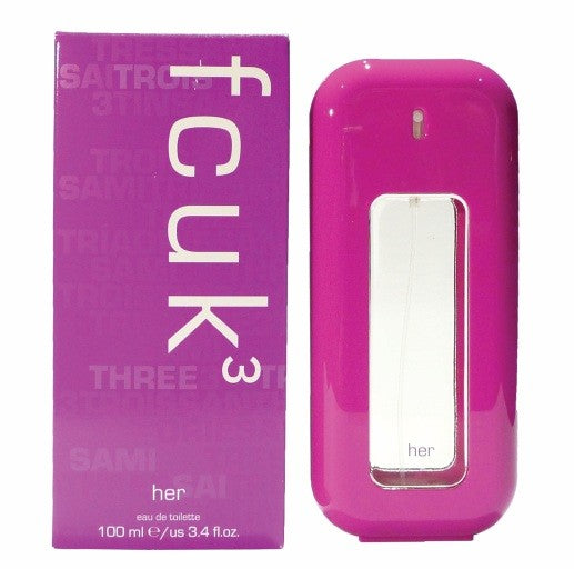 FCUK 3 100ml Eau de Toilette by Fcuk for Women (Bottle)