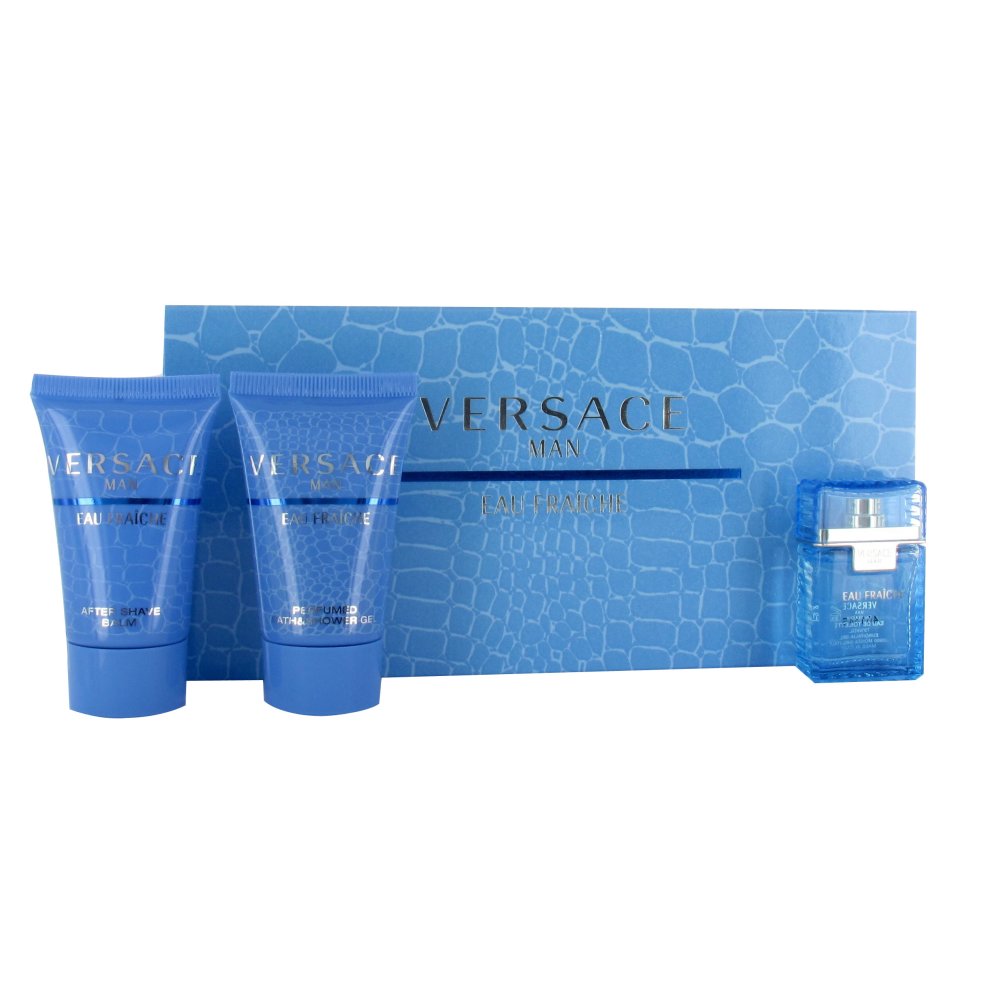 Man Eau Fraiche Miniature 3 Piece 5ml Eau de Toilette by Versace for Men (Mini Set)