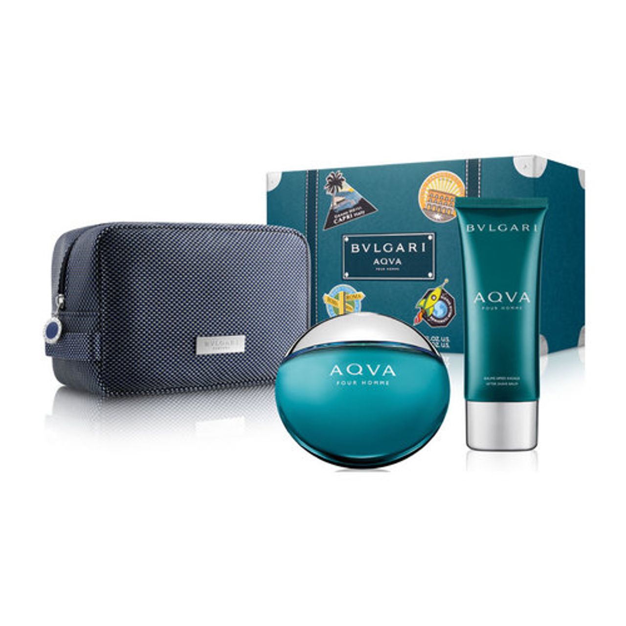 Aqva Pour Homme 3 Piece 100ml Eau de Toilette by Bvlgari for Men (Gift Set)