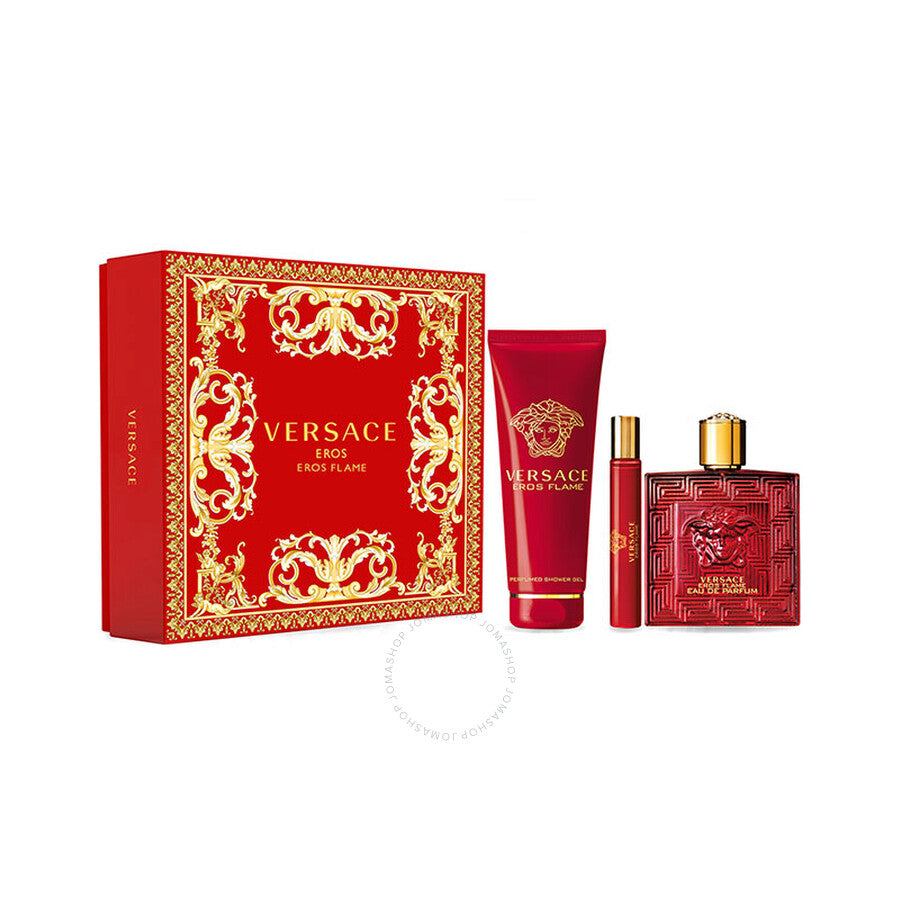 Eros Flame 3 Piece 100ml Eau de Parfum by Versace for Men (Gift Set-B)