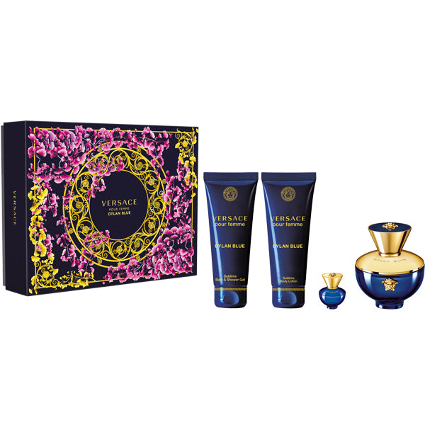 Dylan Blue Pour Femme 4 Piece 100ml Eau de Parfum by Versace for Women (Gift Set)