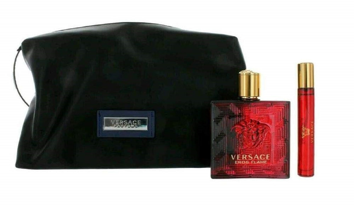 Eros Flame 3 Piece by Versace for Men Eau de Parfum (Gift Set ...